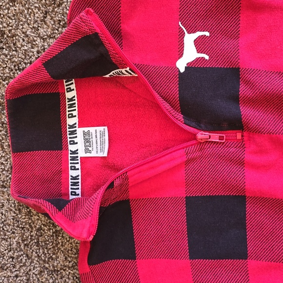 Women's PINK 1/4 zip pullover top - Picture 4 of 5